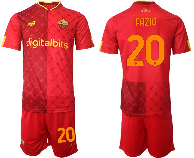 Men 2022-2023 Club AS Rome home red 20 Soccer Jersey